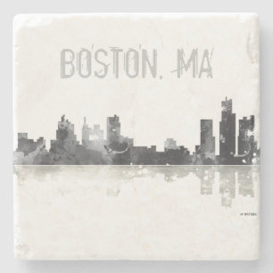 SKYLINE BOSTONS MASSACHUSETTS - Stome trinkt Steinuntersetzer