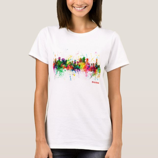 Skyline Brisbanes Australien T-Shirt (Vorderseite)
