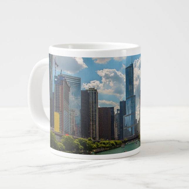 Skyline Chicago Jumbo-Tasse (Vorderseite Links)