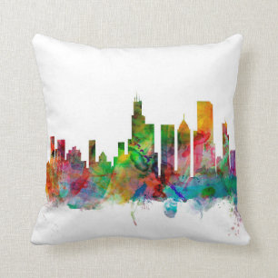 Skyline Chicagos Illinois Kissen