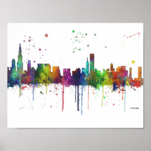 SKYLINE CHICAGOS, ILLINOIS POSTER
