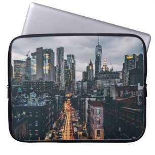 SKYLINE CITY SCENERY VIEW VON MANHATTAN BRIDG LAPTOPSCHUTZHÜLLE