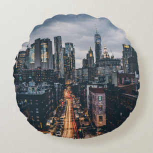 SKYLINE CITY SCENERY VIEW VON MANHATTAN BRIDG RUNDES KISSEN