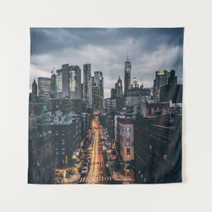 SKYLINE CITY SCENERY VIEW VON MANHATTAN BRIDG WANDTEPPICH