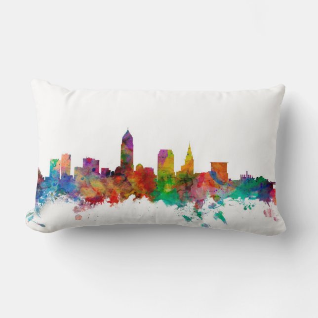 Skyline Clevelands Ohio Lendenkissen (Vorderseite)