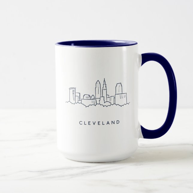 Skyline Clevelands Ohio Tasse (Rechts)