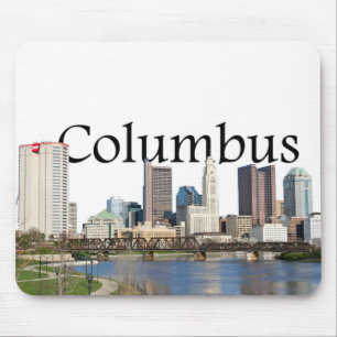 Skyline Columbus Ohio mit Columbus im Himmel Mousepad