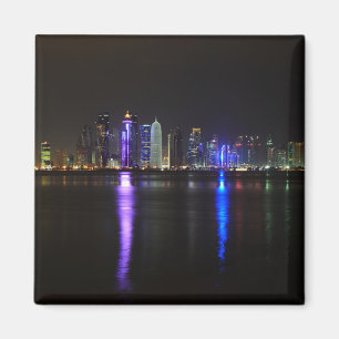 Skyline de Doha, Qatar sur aimant nocturne