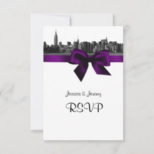 Skyline de NYC large gravé BW Violet RSVP 1