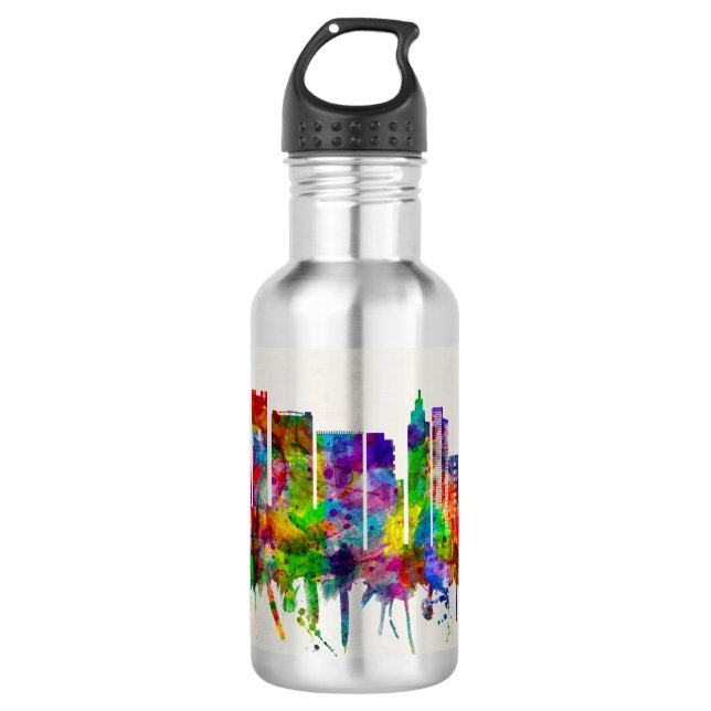 Skyline Delhi Edelstahlflasche (Vorderseite)