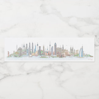Skyline der Aufkleber der Welt