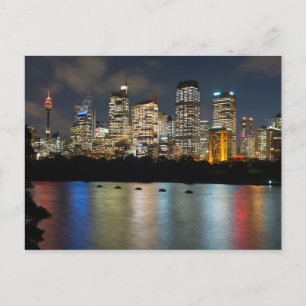 Skyline der Stadt Sydney in der Abenddämmerung, Au Postkarte