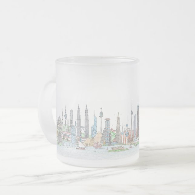 Skyline der Welt Mattglastasse (Vorderseite Links)