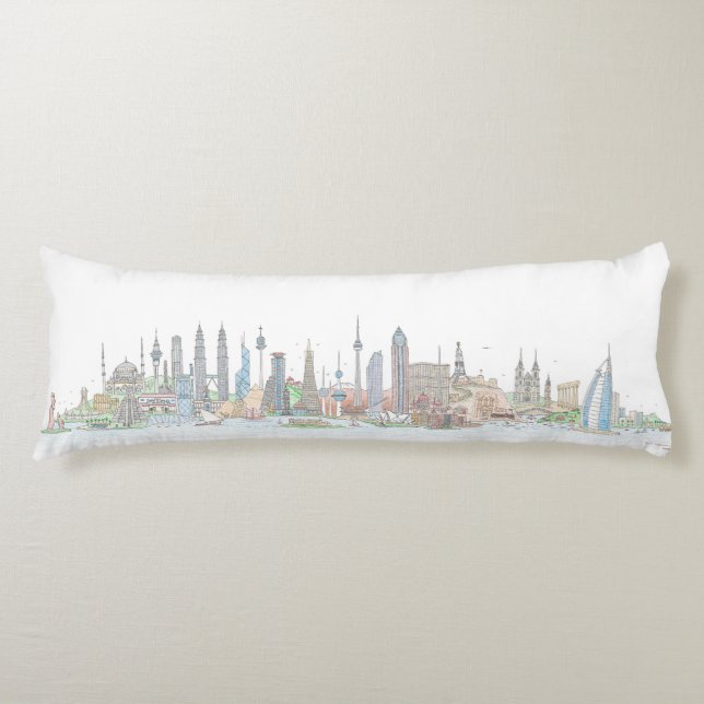 Skyline der Welt Seitenschläferkissen (Vorderseite)