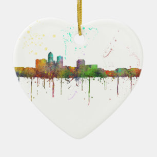 SKYLINE DES MOINES IOWA KERAMIK ORNAMENT
