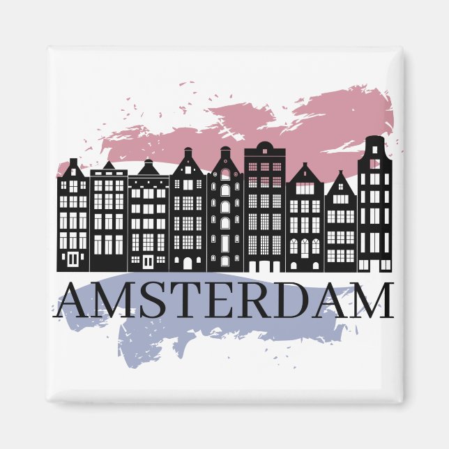 Skyline-Design von Amsterdam 3 Magnet (Vorne)