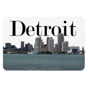 Skyline Detroits MI mit Detroit im Himmel Magnet