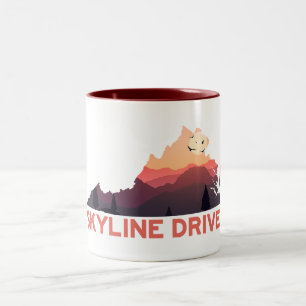 Skyline Drive Shenandoah Virginia Karte Zweifarbige Tasse