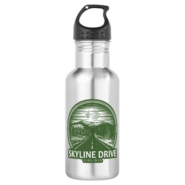 Skyline Drive Virginia Forest Edelstahlflasche (Vorderseite)