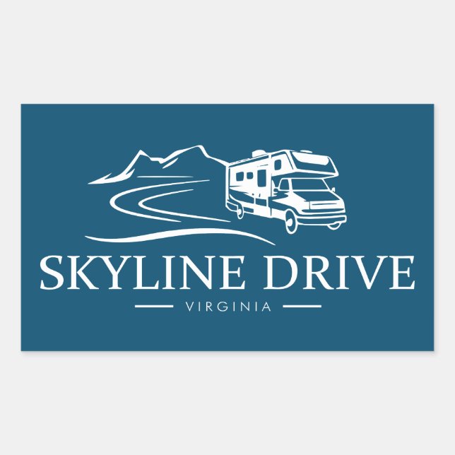 Skyline Drive Virginia Freizeitfahrzeug Rechteckiger Aufkleber (Vorderseite)
