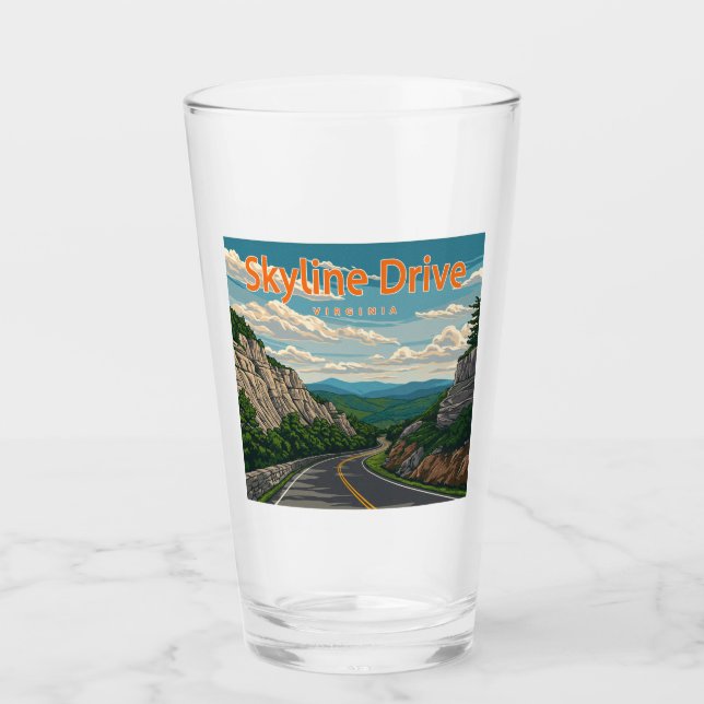 Skyline Drive Virginia Landschaft Glas (Vorderseite)