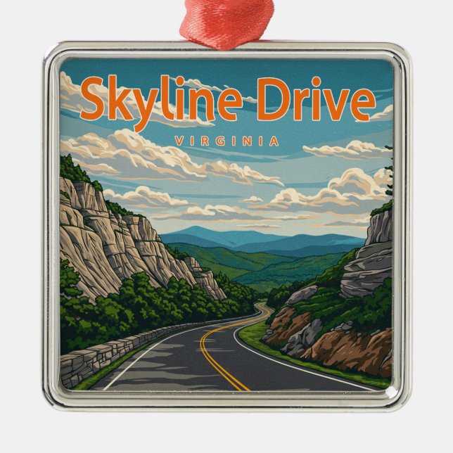 Skyline Drive Virginia Landschaft Ornament Aus Metall (Vorne)