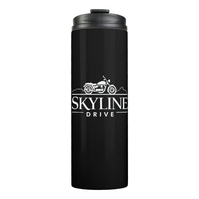 Skyline Drive Virginia Motorrad Thermosbecher (Vorderseite)