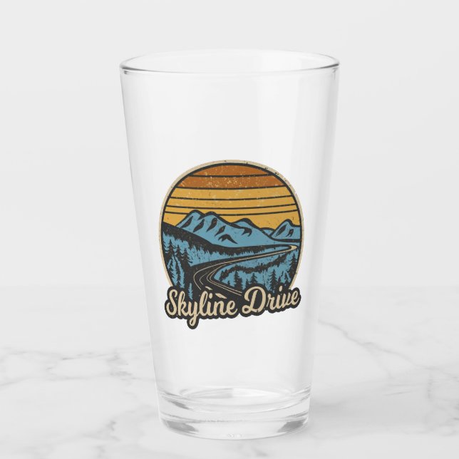 Skyline Drive Virginia Retro Glas (Vorderseite)