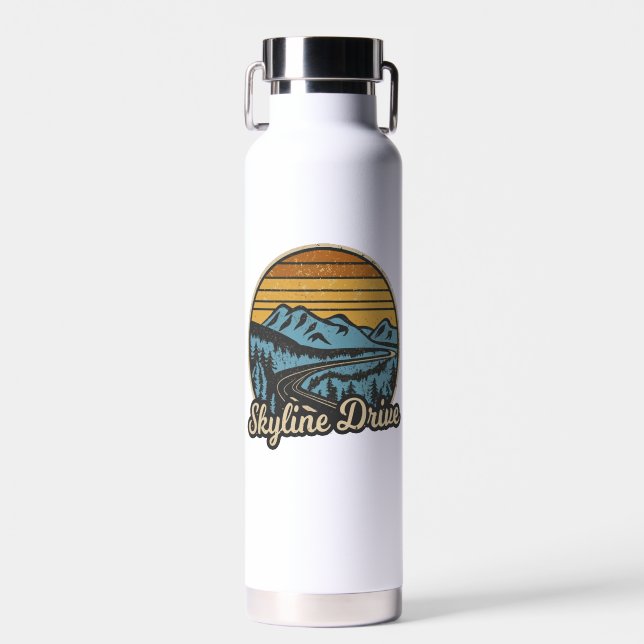 Skyline Drive Virginia Retro Trinkflasche (Vorne)