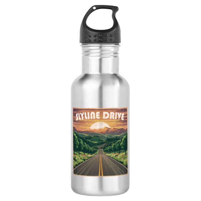 Skyline Drive Virginia Sunset Edelstahlflasche (Vorderseite)