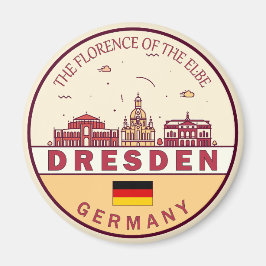 Skyline-Emblem in Dresden Magnet