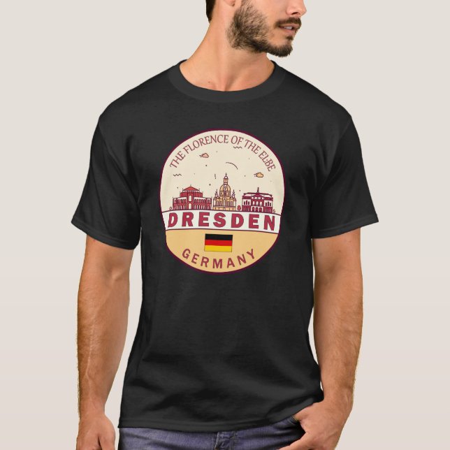 Skyline-Emblem in Dresden T-Shirt (Vorderseite)