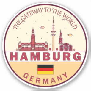 Skyline-Emblem in Hamburg Aufkleber