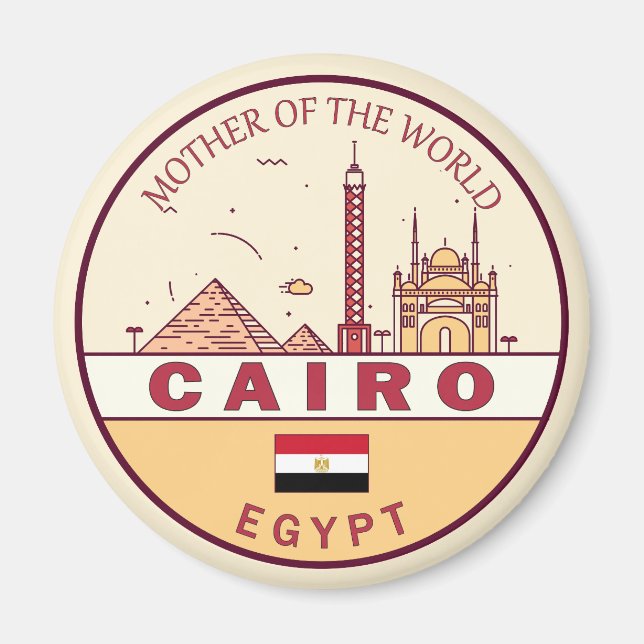 Skyline-Emblem in Kairo Ägypten Magnet (Vorne)