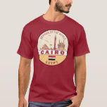 Skyline-Emblem in Kairo Ägypten T-Shirt<br><div class="desc">Kairo minimalistisches,  farbenfrohes Kunstdesign mit Denkmälern und Sehenswürdigkeiten der Stadt in Ägypten.</div>