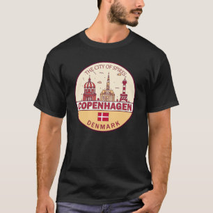 Skyline Emblem in Kopenhagen T-Shirt
