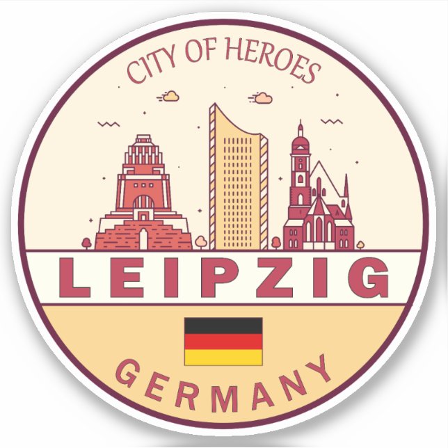 Skyline-Emblem in Leipzig Aufkleber (Vorderseite)