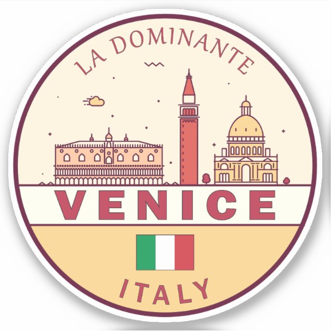 Skyline-Emblem in Venedig Aufkleber (Vorderseite)