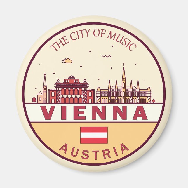 Skyline-Emblem in Wien Magnet (Vorne)