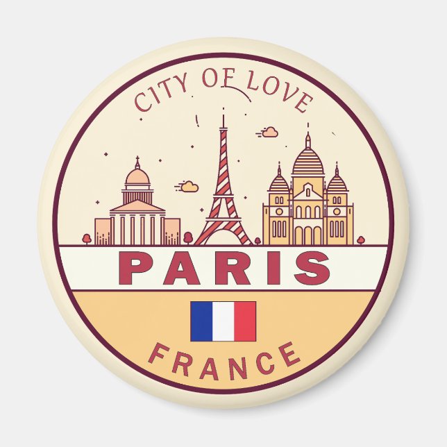 Skyline-Emblem Paris-Frankreich Magnet (Vorne)