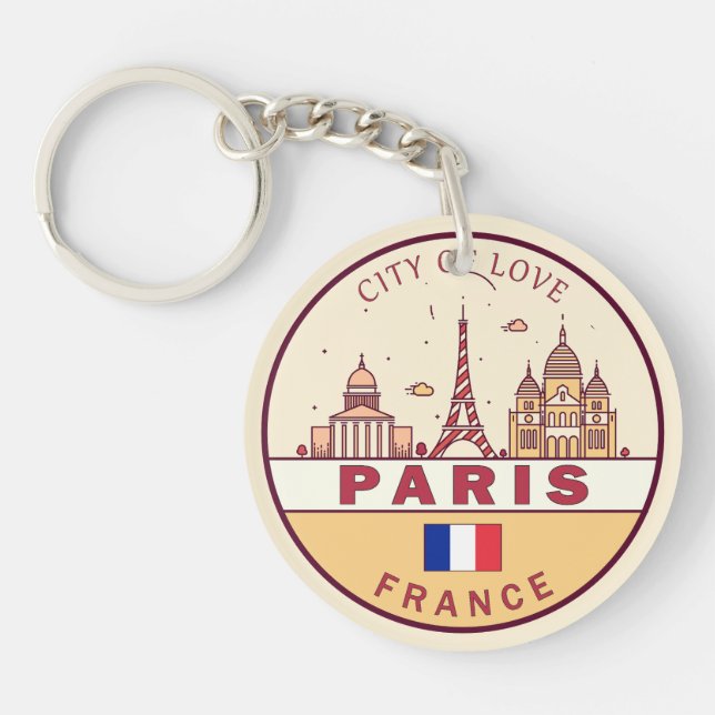 Skyline-Emblem Paris-Frankreich Schlüsselanhänger (Vorderseite)