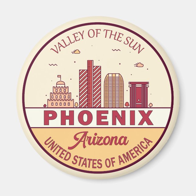 Skyline-Emblem Phoenix Arizona City Magnet (Vorne)