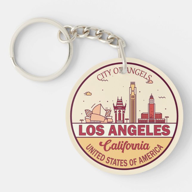 Skyline Emblem von Los Angeles California Schlüsselanhänger (Vorderseite)