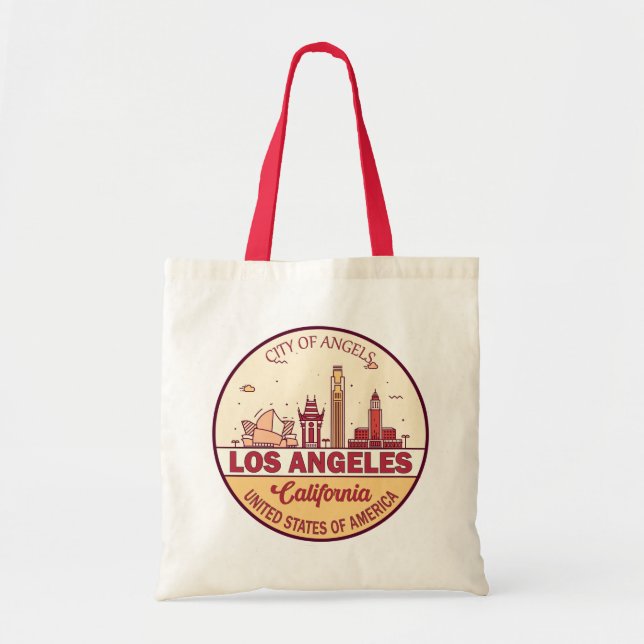 Skyline Emblem von Los Angeles California Tragetasche (Vorne)
