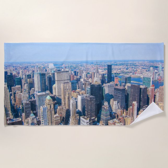 Skyline-Foto-Gebäude von New York City Strandtuch (Vorderseite)