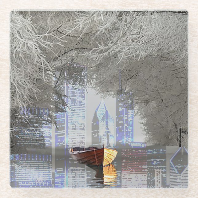 Skyline Glasuntersetzer (Vorderseite)