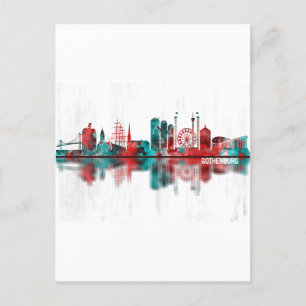 Skyline Göteborg Einladungspostkarte