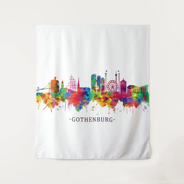 Skyline Göteborg Wandteppich (Vorderseite)