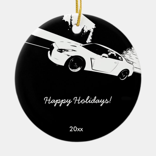 Skyline GT-r Rollenschuß Weihnachtsverzierungen Keramikornament (Vorne)