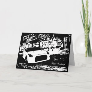 Skyline GTR avec Graffiti CarThème carte d'anniver